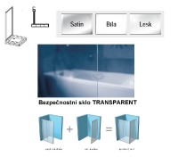 Ravak Blix BLPS-90 sprchová pevná stěna rám satin výplň Transparent 9BH70U00Z1